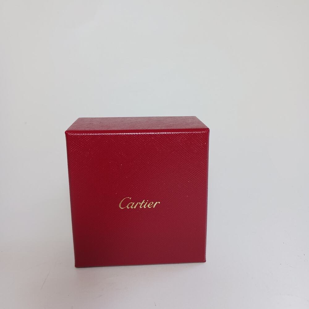 Cartier Empty Box maroon Red with gold script writing 3.25 x 3.5 x 2.5 inches